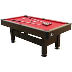 Jouet-Table de Billard - Cougar - Topaz 6ft - Marron et Rouge - Pieds Réglables et Accessoires Inclus