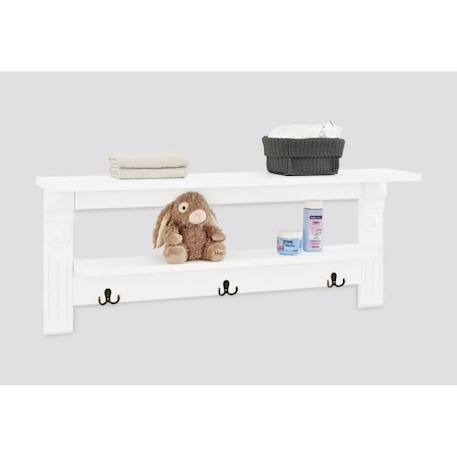 Étagère murale/porte-manteau Emilia bois blanc - Pinolino - L 100 cm x P 18 cm x H 40 cm - Enfant - Aspect bois BLANC 1 - vertbaudet enfant 