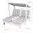 ROBA Double Chaise Longue pour Enfants avec Coussins Little Stars Déhoussables et Pare-Soleil - Bois Résistant Gris GRIS 4 - vertbaudet enfant 