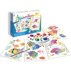 SENTOSPHERE - Aquarellum Junior Aquarium - Coffret de 4 tableaux sertis sur le thème de l'aquarium  - vertbaudet enfant