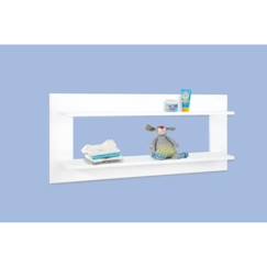 Chambre et rangement-Rangement-Etagère murale bébé bois laqué blanc - Pinolino - Polar ou Ice - 91 cm - 40 cm - 15 cm