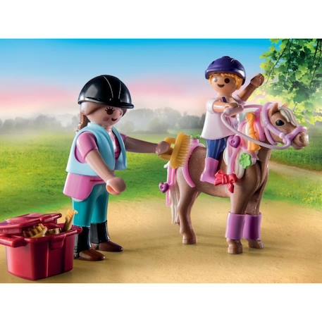 PLAYMOBIL - 71259 - Country - Starter Pack - Cavaliers et chevaux BLEU 4 - vertbaudet enfant 