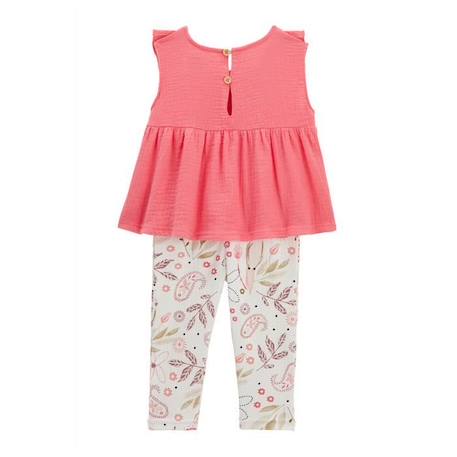 Ensemble blouse et legging en gaze de coton bébé fille Haapiti ROSE 2 - vertbaudet enfant 