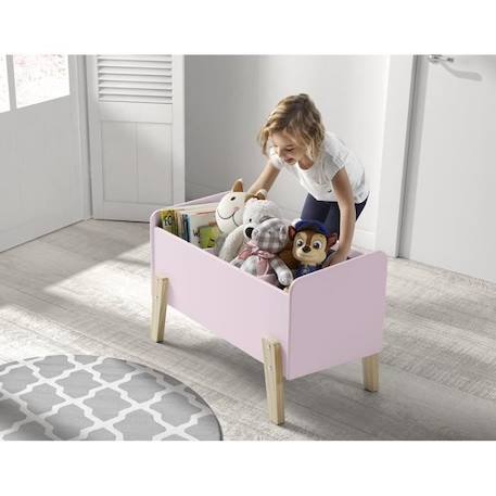 Coffre à jouets - KIDDY - Rose - MDF laqué - Rangement enfant BEIGE 2 - vertbaudet enfant 