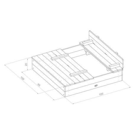 Bac à Sable Enfant AXI Ella - Bois avec Couvercle - 100 x 95 cm MARRON 4 - vertbaudet enfant 