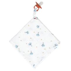 Jouet-Doudou lange attache tétine en gaze de coton Bleuet - SEVIRA KIDS - Pour bébé - Multicolore - 40x40 cm