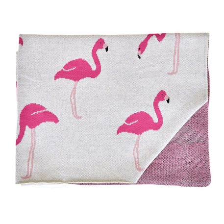 Couverture pour  en coton bio FLAMANT ROSE GRIS 4 - vertbaudet enfant 