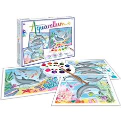 Jouet-Activités artistiques et musicales-Sentosphere - Aquarellum Grand Modèle Dauphins