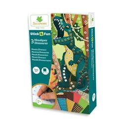 Jeu créatif - Sycomore - Mini mosaïques Dinosaures Stick & Fun - Enfant 5 ans - Bleu, beige et vert  - vertbaudet enfant