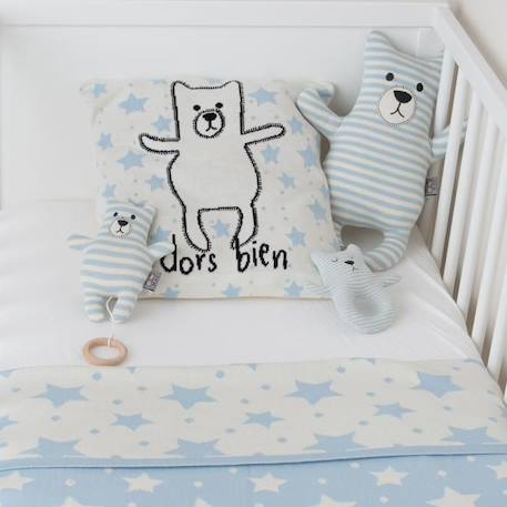 Peluche mobile musicale - SEVIRA KIDS - Ourson - Tricot de coton - Oeko-Tex - Fibres de silicone BLANC 2 - vertbaudet enfant 