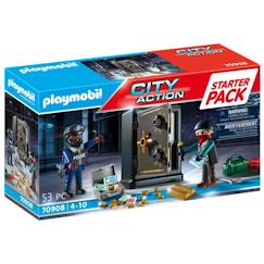 Jouet-PLAYMOBIL - 70908 - Starter Pack Policier cambrioleur de coffre-fort