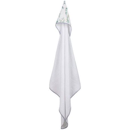 Cape de bain en coton et bambou - Eucalyptus Blanc 100 x 100 cm BLANC 4 - vertbaudet enfant 