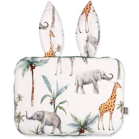 Oreiller plat coussin lapin - réversible - Safari VERT 1 - vertbaudet enfant 