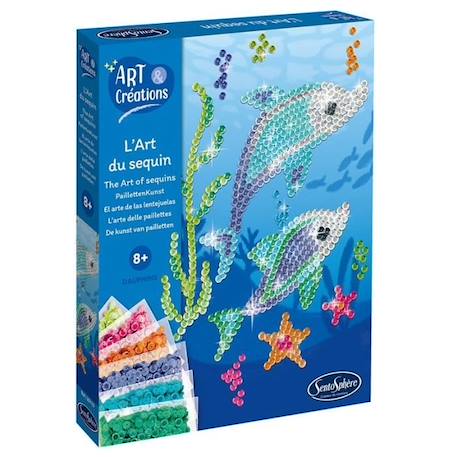 Sentosphere - L'art du sequin - DAUPHINS 2023- Art et creations BLANC 1 - vertbaudet enfant 