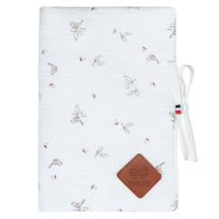 Puériculture-Sac à langer-Sevira Kids - Protège carnet de santé bébé en gaze de coton Melody - Multicolore - Ouvert : 24 x 34 cm  / Fermé : 17 x 32 cm