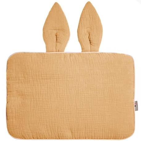 Sevira Kids - Oreiller plat lapin en gaze de coton Jeanne - Camel TU MARRON 1 - vertbaudet enfant 