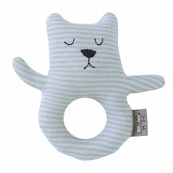 Jouet-Hochet en tricot de coton - Ourson - SEVIRA KIDS - Winnie l'Ourson - Bleu - Bébé - 10 cm x 6 cm