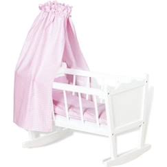 Berceau pour poupée Merle - PINOLINO - Hêtre massif non-traité - Rose et rouge - A partir de 3 ans  - vertbaudet enfant