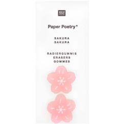 Jouet-Matériel scolaire-Rico Design 2 Gommes Roses Fleurs Sakura - Printemps Japonais