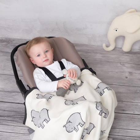 Couverture pour en coton bio Hippo BEIGE 1 - vertbaudet enfant 