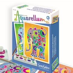 Jouet-Activités artistiques et musicales-Tableaux, dessin et peinture-SENTOSPHERE - Aquarellum Mini Elephants - Peinture pour enfants - Mixte - A partir de 3 ans