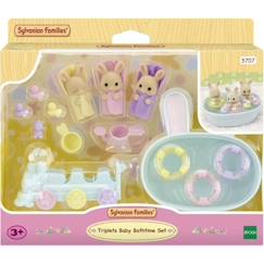 Jouet-Figurines miniatures - SYLVANIAN FAMILIES - 5707 - Les triplés Lapin Crème et accessoires de bain