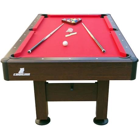 Table de Billard - Cougar - Topaz 6ft - Marron et Rouge - Pieds Réglables et Accessoires Inclus MARRON 2 - vertbaudet enfant 