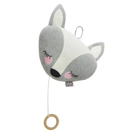 Veilleuse musicale en tricot de coton - SEVIRA KIDS - Renard - Gris - Bébé - 0 mois - Naissance GRIS 1 - vertbaudet enfant 