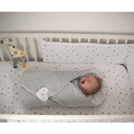 Tour de lit universel et réversible - STELLA Gris - Pour lit bébé de 60x120 ou 70x140 cm BLANC 4 - vertbaudet enfant 