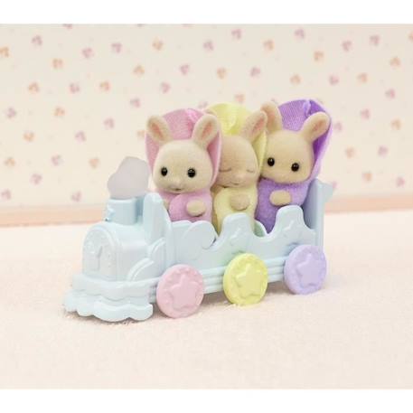 Figurines miniatures - SYLVANIAN FAMILIES - 5707 - Les triplés Lapin Crème et accessoires de bain BLANC 6 - vertbaudet enfant 