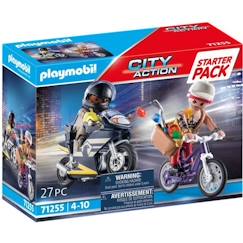 Jouet-Jeux d'imagination-Figurines, mini mondes, héros et animaux-PLAYMOBIL - 71255 - City Action - Starter Pack Agent et voleur