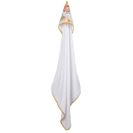 Cape de bain en coton et bambou - Néo Vintage Blanc 100 x 100 cm BLANC 3 - vertbaudet enfant 