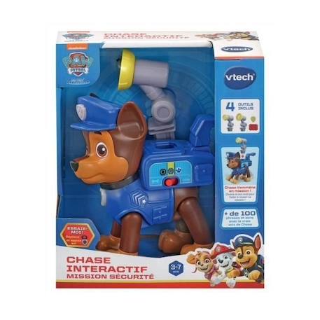 Figurine interactive VTECH Pat Patrouille - Chase avec accessoires de sauvetage pour enfants de 3 à 7 ans BLANC 3 - vertbaudet enfant 