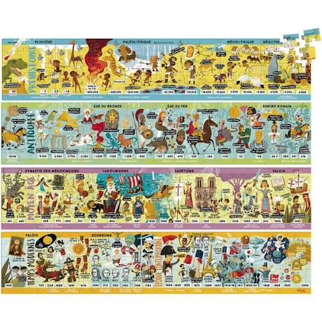 Puzzle en bois - Vilac - Grande frise historique - 4 x 100 pièces BLEU 2 - vertbaudet enfant 