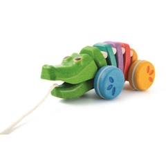 Jouet-Jouet à tirer - Plan Toys - Alligator arc en ciel - Bois - Vert - A partir de 12 mois