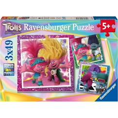 Jouet-Jeux éducatifs-Puzzles-Ravensburger - Trolls 3 - Puzzle enfant 3x49 pièces avec posters inclus