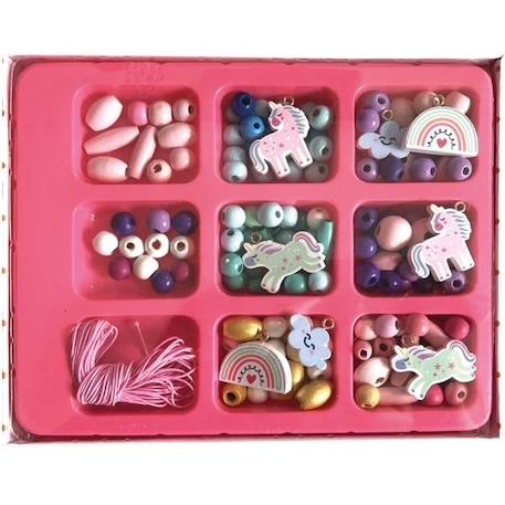 Sycomore - Coffret de perles en bois magic rainbow ROSE 3 - vertbaudet enfant 