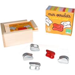 -Jeu d'osselets - VILAC - Coffret à rayures - Enfant - 3 ans - Beige