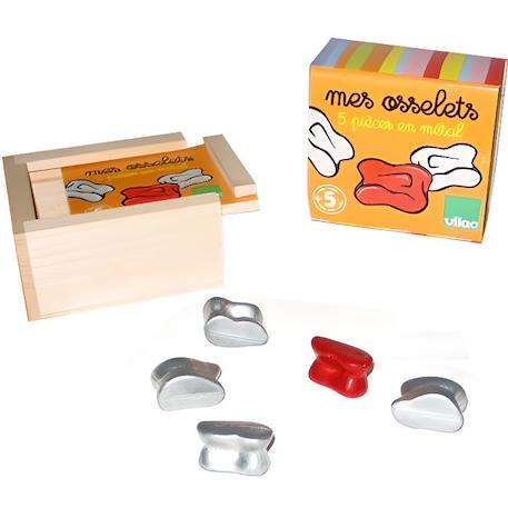 Jeu d'osselets - VILAC - Coffret à rayures - Enfant - 3 ans - Beige BEIGE 1 - vertbaudet enfant 