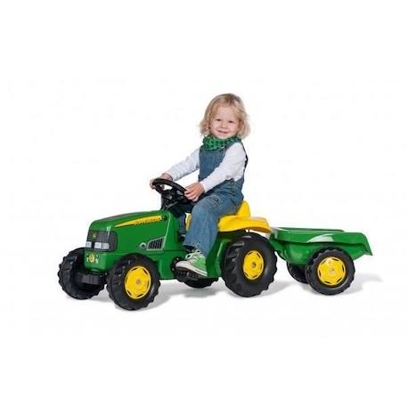 ROLLY TOYS - 012190 - Tracteur à pédales Rolly kid John Deere avec remorque VERT 2 - vertbaudet enfant 