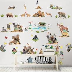 Linge de maison et décoration-Stickers Jungle Safari - W WALLTASTIC - 82 stickers - Thème Déco - Vinyle Beige