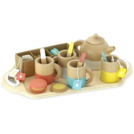 Service à thé en bois - VILAC - pour enfant - 14 pièces BEIGE 4 - vertbaudet enfant 