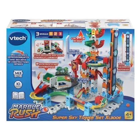 Circuit de billes VTECH MARBLE RUSH - SUPER SKY TOWER SET XL300E - 143 pièces - Pour enfants de 4 ans et plus BLANC 2 - vertbaudet enfant 