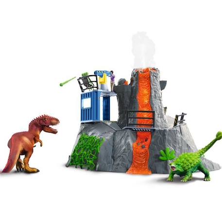 Expédition au grand Volcan, set de figurines dinosaures avec un volcan en éruption LED, une figurine de chercheuse et 2 jouets GRIS 2 - vertbaudet enfant 