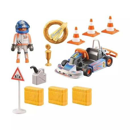 Playmobil - 71187 - Pilote de kart - Sports and Action - Mixte - 40 pièces BLEU 3 - vertbaudet enfant 