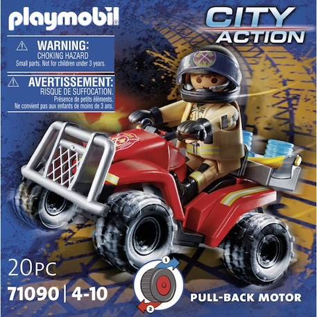 PLAYMOBIL - 71090 - Pompier et quad - Enfant 4 ans - Playmobil City Action - Plastique - Bleu ROUGE 5 - vertbaudet enfant 