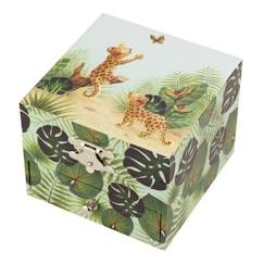 Linge de maison et décoration-Décoration-Objet déco-Coffret Musique Cube Savane Trousselier - TROUSSELIER - Vert - Jungle léopard - Mélodie douce