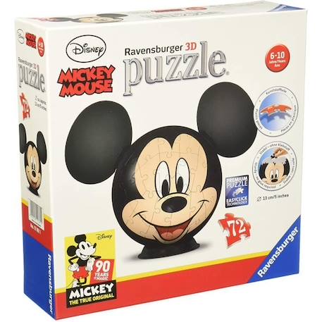 Puzzle 3D Ravensburger Mickey Mouse 11761 pour Enfant - Licence Mickey Mouse BLANC 1 - vertbaudet enfant 