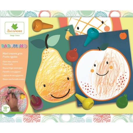 Sycomore - Crayons géants fruits d'été Babyssimo VERT 1 - vertbaudet enfant 