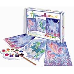 Jouet-Activités artistiques et musicales-Tableaux, dessin et peinture-SENTOSPHERE - Aquarellum Pegases - Tableaux de chevaux ailés à colorer